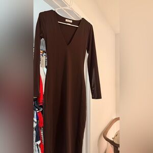 Aritzia Chocolate Long Sleeve Dress